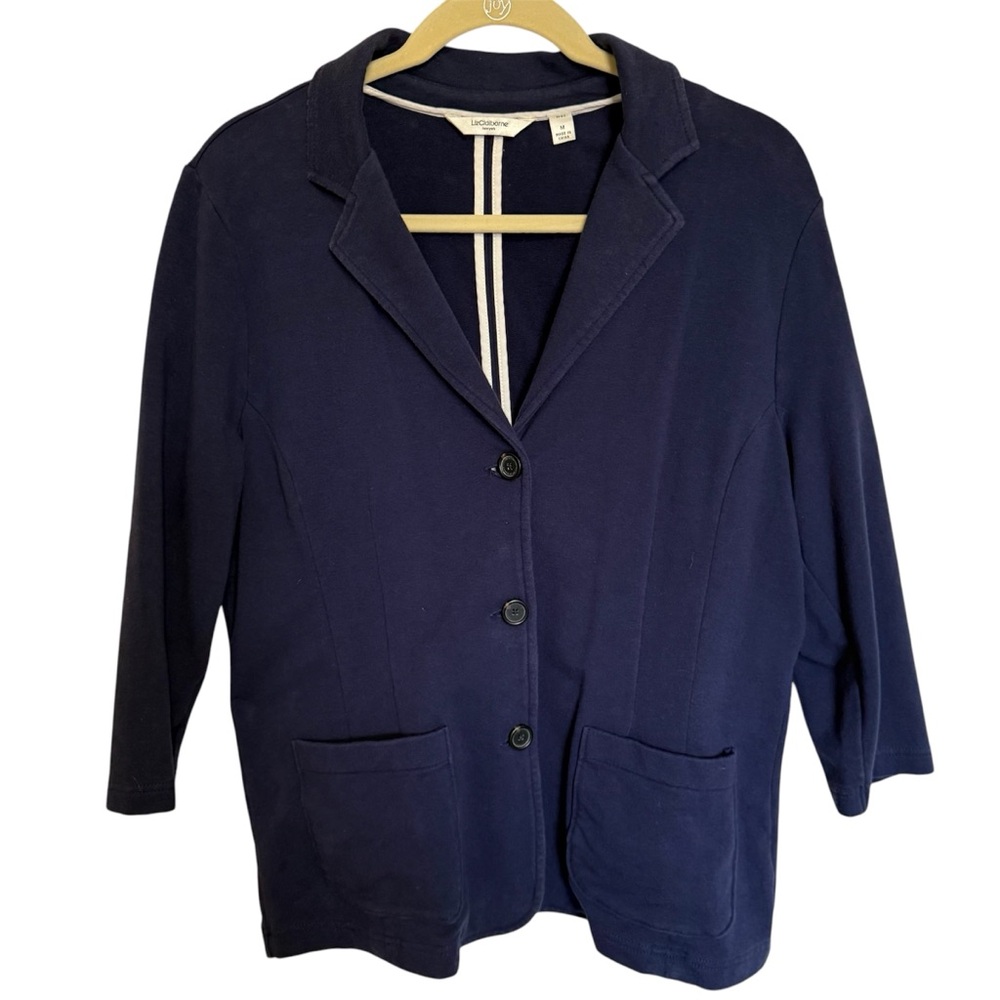 Liz Claiborne Lightweight Navy Jacket Sz-Medium  Blue‎ Cotton /Stretch Pockets